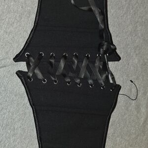 Elegant Black Lace-Up Belt